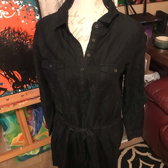 Gloria Vanderbilt grey/black denim shirt dress XL - Picture 1 of 3
